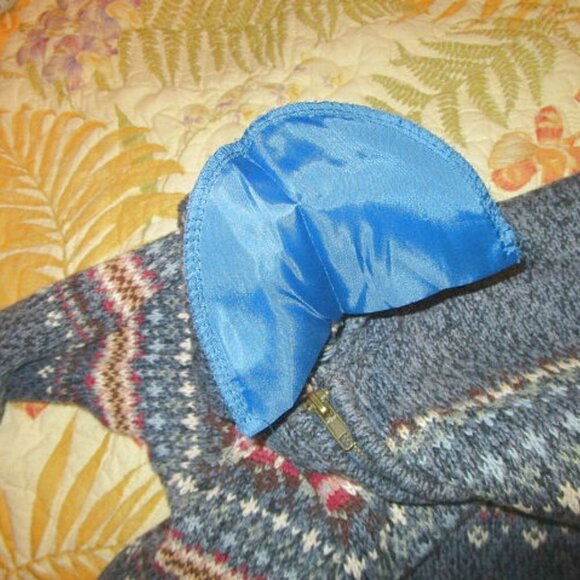 Vtg Heirloom Collectibles Hand Knit Cardigan Size L Sweater Fair Isle Full Zip - Picture 5 of 8